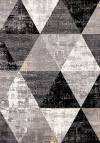 Carpette Covington à motifs de triangles vieillis - 6 pi 7 po x 9 pi 10 po
