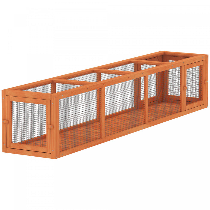 Tunnel d'exterieur en bois pour chat avec entrees multiples