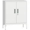 HOMCOM Armoire de rangement metallique avec serrure, armoire en acier Blanc