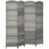 HOMCOM Separateur de piece pliable 6' de haut, gris melange
