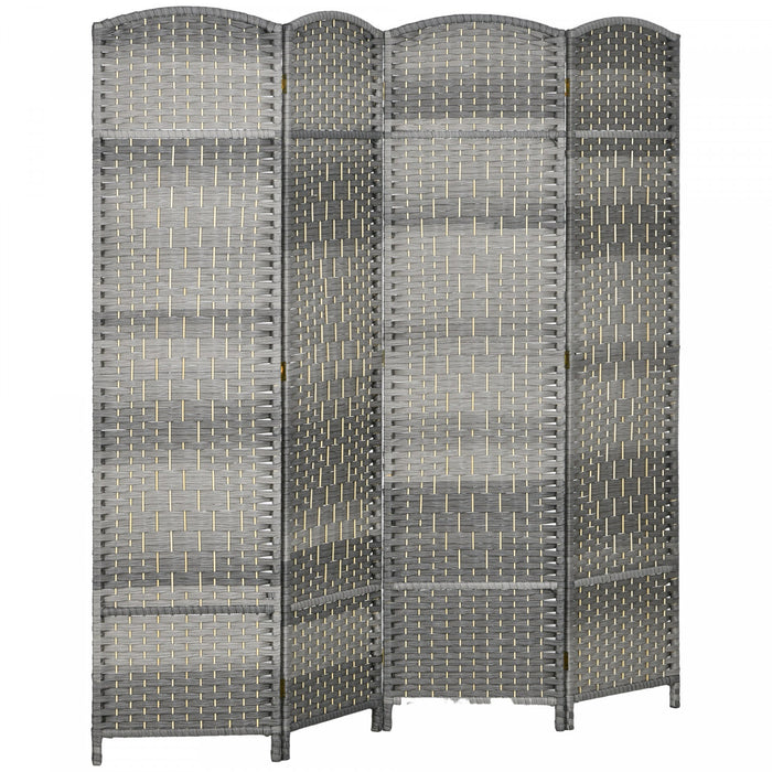 HOMCOM Separateur de piece pliable 6' de haut, gris melange