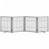Pawhut Barriere De Chien En Bois Pliable Pour Chiens, 4 Panneaux Avec Pieds De Support, Barriere De Securite Autoportante Pour Porte De Maison, Escaliers, Gris Clair