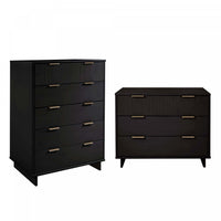  Ensemble de commode 2 pieces Granville Modern en noir