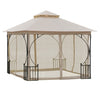 Outsunny 10'x10' Tonnelle De Jardin Patio Canopee Evenements Fete Arriere-cour Avec Moustiquaire