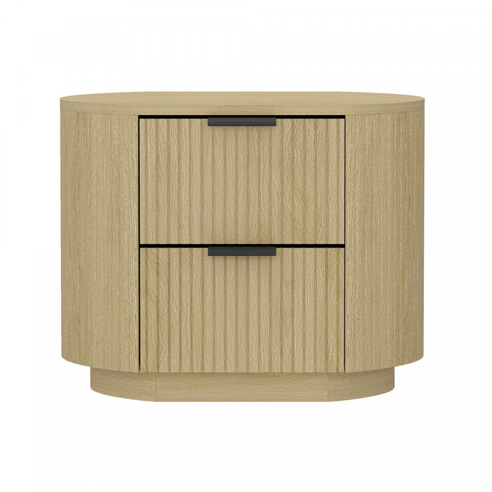 Table de nuit moderne Olivia 27\" en chene naturel (2 tiroirs)