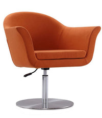 Chaise d’appoint réglable pivotante Voyager de Manhattan Comfort en métal brossé et en tissu - orange
