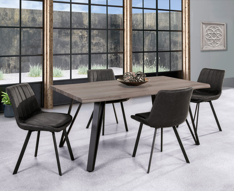 Chaise De Salle A Manger Kerri En Similicuir Charbon (ensemble De 2)