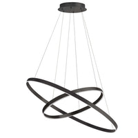Lustre Circulo de Dainolite en acrylique blanc qui diffuse la lumière, avec fini noir mat et ampoule de 97 W