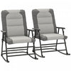 Outsunny Ensemble De 2 Chaises A Bascule Pliables Pour Patio, Gris Clair