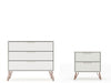 Ensemble de commodes 2 pieces Rockefeller style milieu du siecle en blanc casse