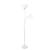  Ardelo Lampadaire avec lampe de lecture a col de cygne, Blanc neige, 71,5 po H