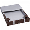 Bac a sable rectangulaire Qaba pour enfants avec couvercle, 4 sieges, doublure inferieure, marron