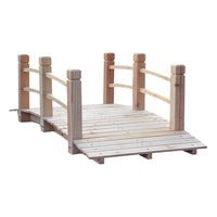 Pont De Jardin En Bois Outsunny 5pi Exterieur Decoratif Paysage Rails Lateraux Arriere-cour Lune Pon