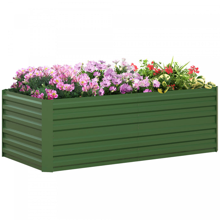 Outsunny Jardiniere Surelevee En Metal Avec Tiges Renforcees, Vert