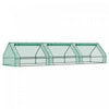 Outsunny 158\" X 39\" X 32\" Serre A Plantes Portable Tunnel De Fleurs De Graines De Jardin En Pleine Croissance Tente A 3 Grandes Portes Coulissantes A Glissiere Pour Jardiniere De Jardinage, Vert