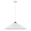 Luminaire suspendu Prudence de Dainolite avec abat-jour blanc mat, fini noir mat et 1 ampoule