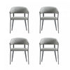 Chaise de salle a manger moderne en metal et tissu Belle, gris pierre - Lot de 4