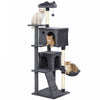 63 Inch Cat Tree with Sisal Scratching Posts, Dark Grey