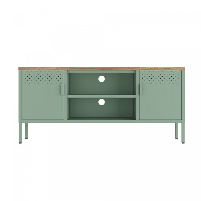 Armoire de rangement moderne Landen 47\" en metal, vert sauge