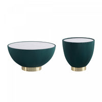  Ensemble de 2 tables Anderson Modern : table basse et table d’appoint en vert