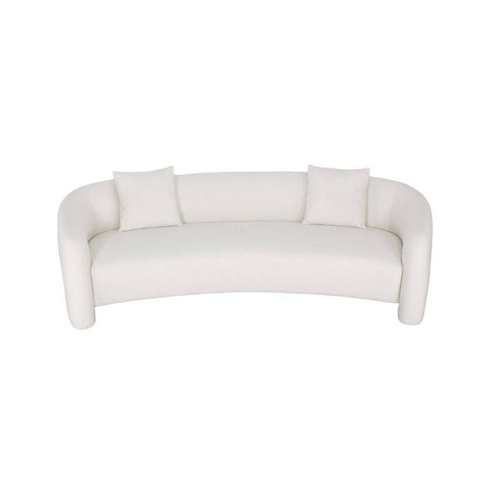 Canape deux places moderne glamour Sylvia 264 cm en tweed ivoire