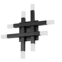 Applique murale Acasia de Dainolite en acrylique givré qui diffuse la lumière, avec fini noir mat et ampoule de 24 W