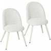 HOMCOM Dining Chairs Set of 2 with Velvet Fabric Upholstery, White
