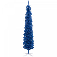 Homcom Sapin De Noel Artificiel Fin, Sapin De Noel Crayon, Bleu Profond