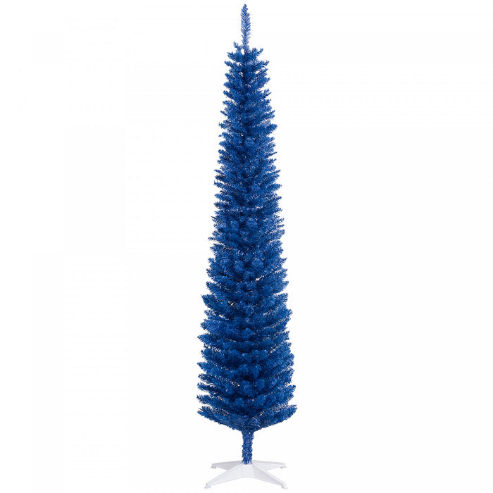Homcom Sapin De Noel Artificiel Fin, Sapin De Noel Crayon, Bleu Profond
