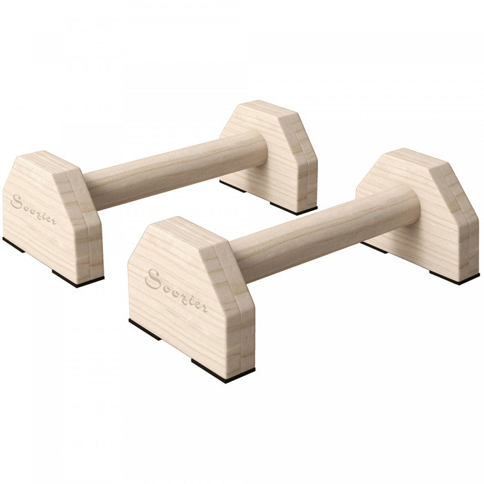 Soozie rPoignees de pompes, barres paralleles en bois, base antiderapante