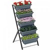 Outsunny Lit de jardin sureleve a 5 niveaux avec trous d'ecoulement, gris