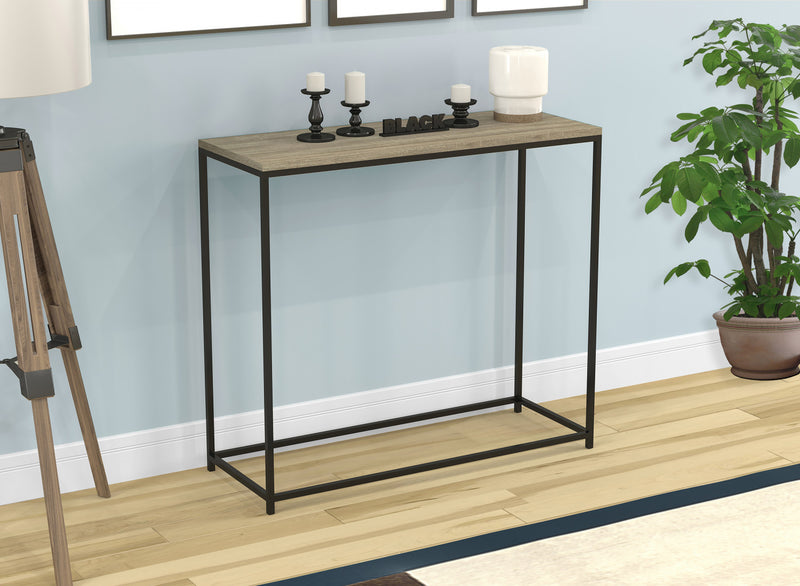 Console moderne de 31 po - taupe foncé avec métal noir