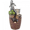 Fontaine exterieure Outsunny a 4 niveaux, fontaine de jardin avec lumieres LED