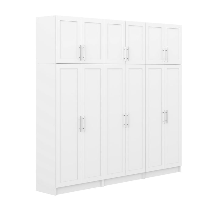 Elite Plus Armoire De Rangement De Garage A 3 Tablettes, 6 Pieces – Blanc