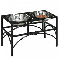 Pawhut Station D'alimentation Avec Materiaux Elegants Et Robustes, Support De Nourriture Pour Chiens