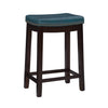 Tabouret Claridge de hauteur comptoir en similicuir et sans dossier - bleu