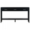 Table d'entree Emma 59,1'' de style ferme avec tiroirs et etagere ouverte, noire