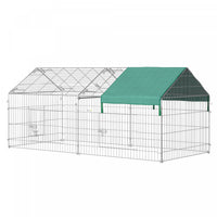 Pawhut Cloture Pour Petits Animaux Cage Pour Animaux Domestiques Cadre En Metal Galvanise 4 Piquets