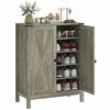 Meuble a Chaussures HOMCOM avec Portes de Grange, Rangement Rustique, Gris