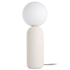 Lampe de table Toria de Dainolite en verre blanc, avec fini blanc mat et 1 ampoule