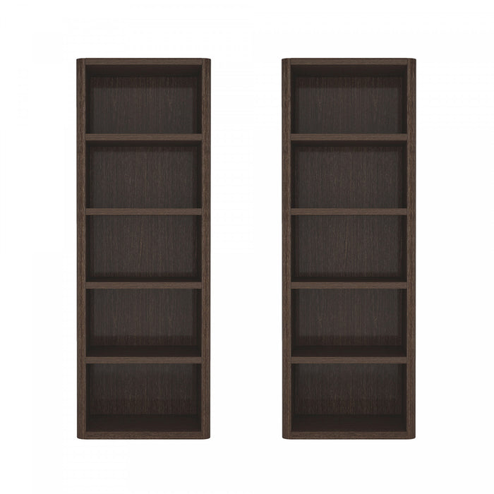 Bibliotheque ouverte moderne Rivington 28\" en noyer fonce - Lot de 2
