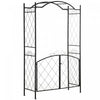 Arche De Jardin En Metal Outsunny De 84,75\" X 19\" Avec Cadre De Jardiniere Grimpante Decor De Jardin Pour Vignes Morning Glory Black