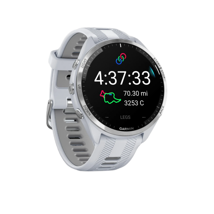 Garmin Forerunner® 965 Montre Gps Intelligente - Suivi De Fitness Avec Gps Multi-bande - Pierre Blanche