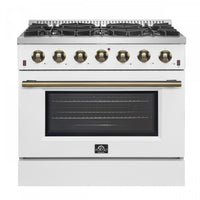 Cuisiniere a gaz Galiano de 36 po en blanc, 5,36 pi³ - FFSGS6244-36WHT