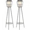 Outsunny Lot De 2 Lampes De Jardin Led Solaires Ou Rechargeables Par Usb