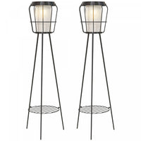 Outsunny Lot De 2 Lampes De Jardin LED Solaires Ou Rechargeables Par Usb