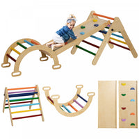Qaba Ensemble Triangle 5 En 1, Jouets D'escalade Pour Tout-petits, Salle De Gym Pour Bebe Avec Echel