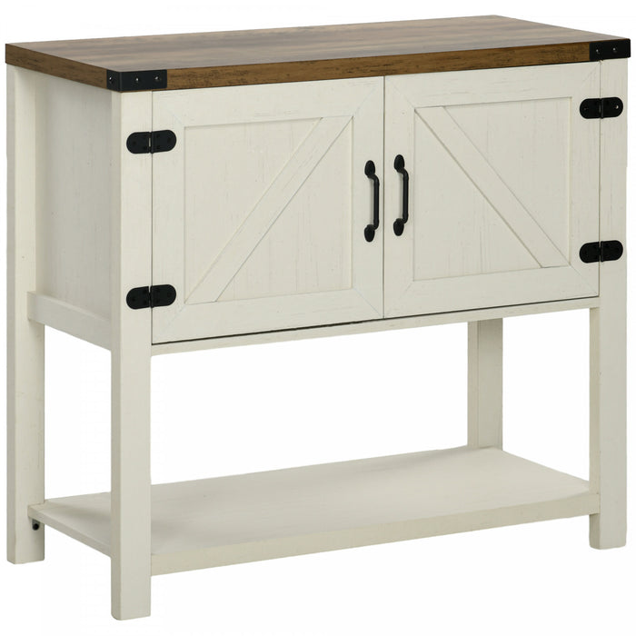 HOMCOM Buffet Cuisine Armoire Rangement Etagere Inferieure Blanc