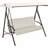 Outsunny Balancoire De Patio 3 Places Avec Auvent Reglable Et Coussins