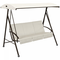 Outsunny Balancoire De Patio 3 Places Avec Auvent Reglable Et Coussins